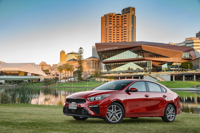 Kia Cerato Sport Plus in Adelaide Cityscape