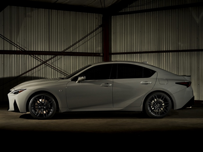Lexus IS 500 Luxury Car in a Dark Garage