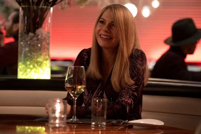 Michelle Williams smiling in Venom: Let There Be Carnage