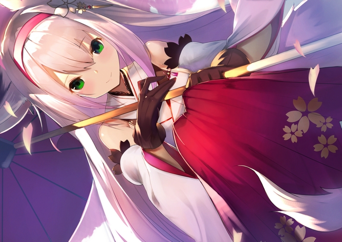Azur Lane Hanazuki in elegant kimono with staff