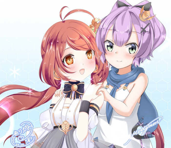 Azur Lane Javelin and Jersey holding hands