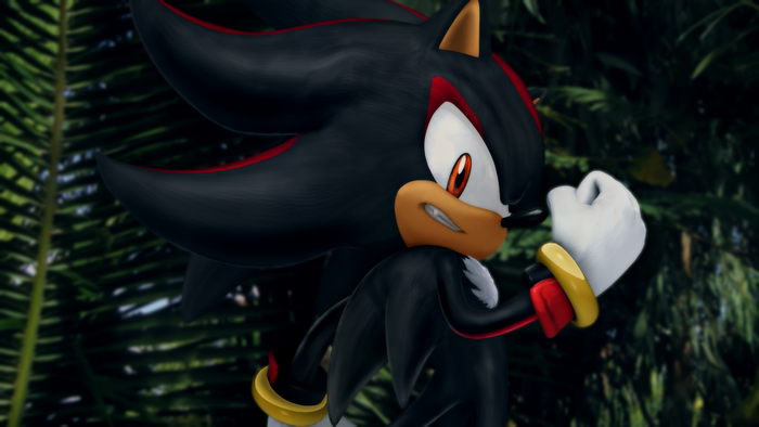 Shadow the Hedgehog in Dynamic Forest Setting