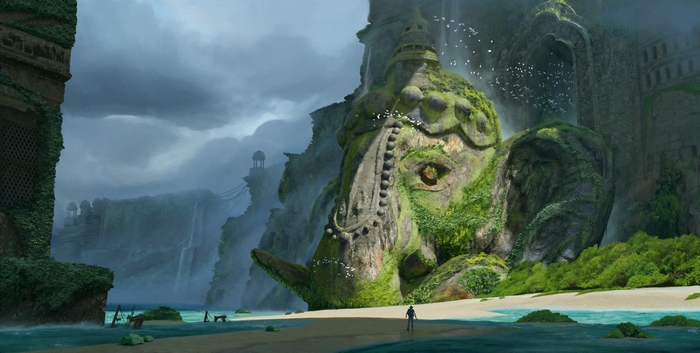 Colossal Ganesh Statue in Overgrown Ancient Ruins