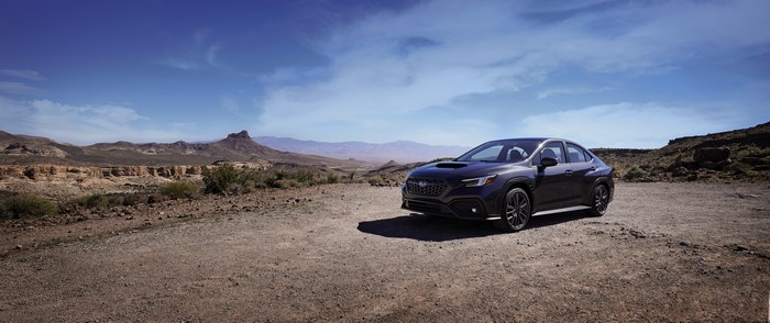 Subaru WRX GT Sport Car in Desert Landscape