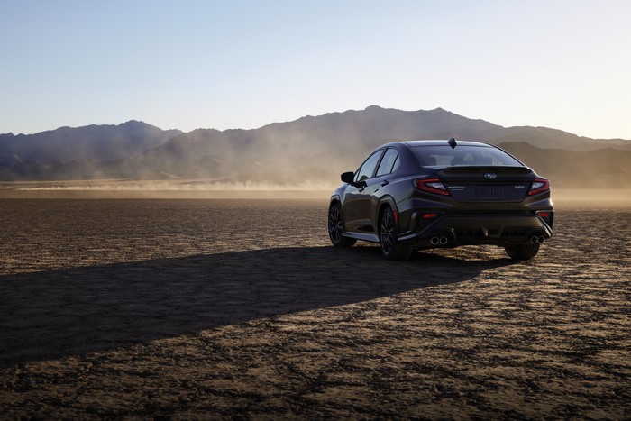 Subaru WRX GT Sport Car in Desert Landscape