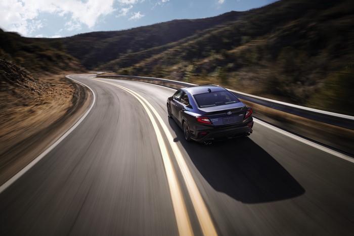 Subaru WRX GT Sport Car on a Winding Road