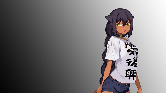 Jahy looking over shoulder in white t-shirt