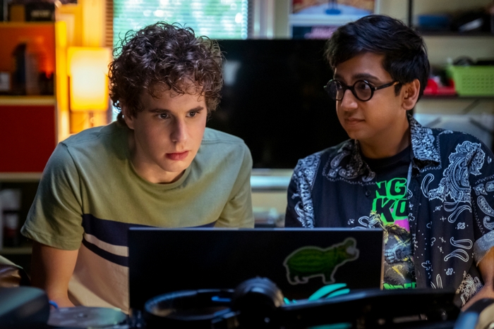 Dear Evan Hansen: Ben Platt and friend on laptop