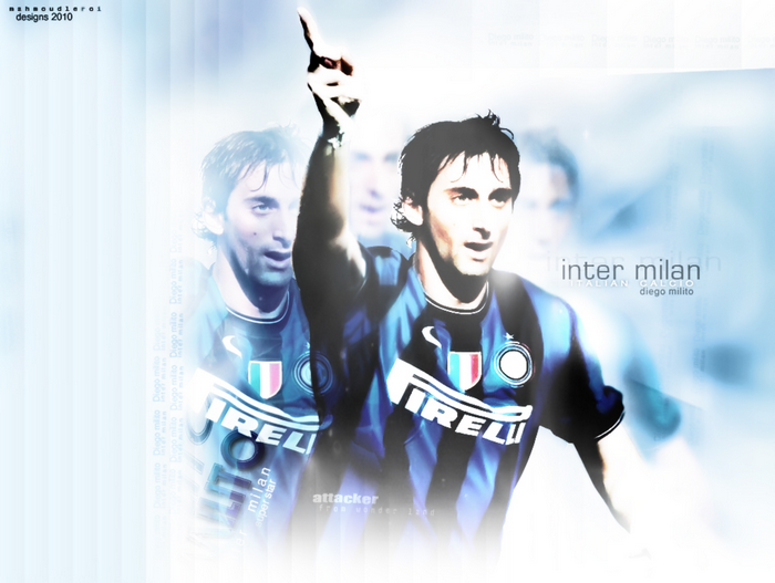Diego Milito celebrating for Inter Milan