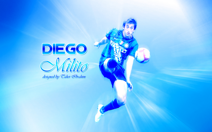 Diego Milito Kicking Ball for Inter Milan