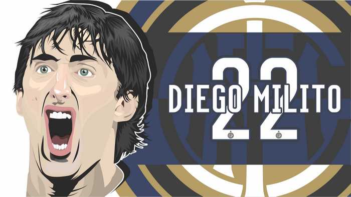 Diego Milito Inter Milan 22 artwork