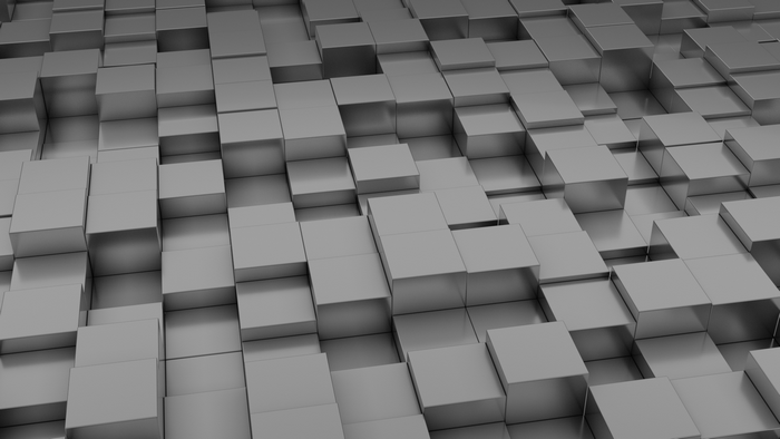 Abstract 3D Metallic Cubes Pattern