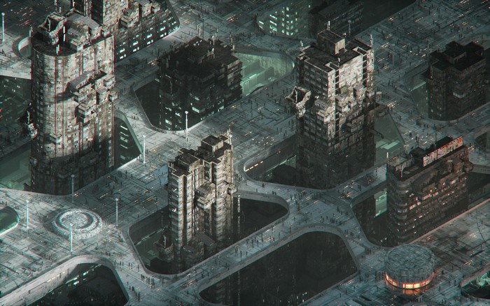 Urban Relics: Dystopian Future Cityscape