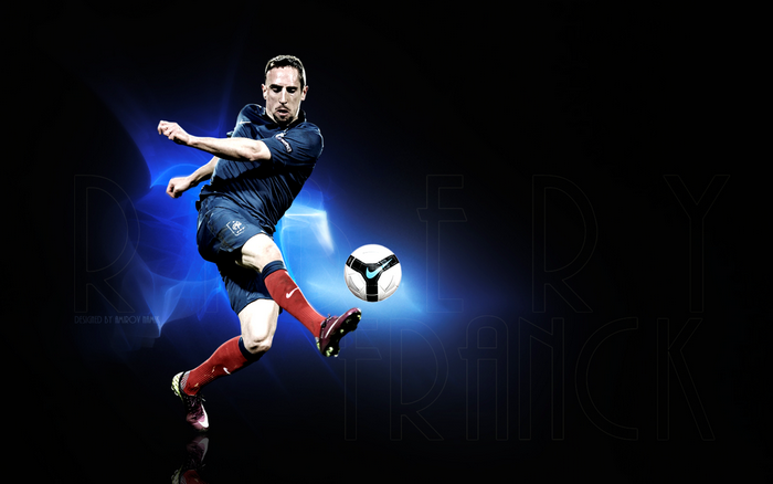 Franck Ribéry kicking football for France