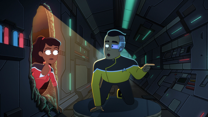 Star Trek: Lower Decks - Rutherford and Mariner surprised