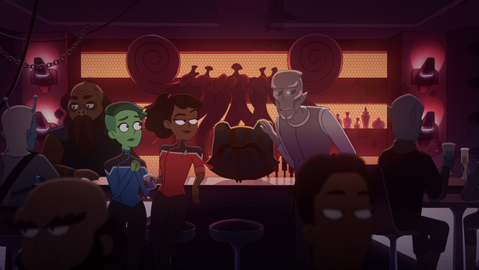 Star Trek: Lower Decks Tendi and Mariner at the bar