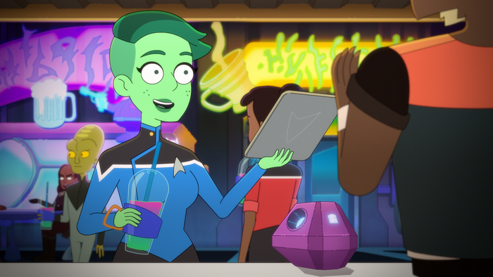 Star Trek: Lower Decks D'Vana Tendi working at bar