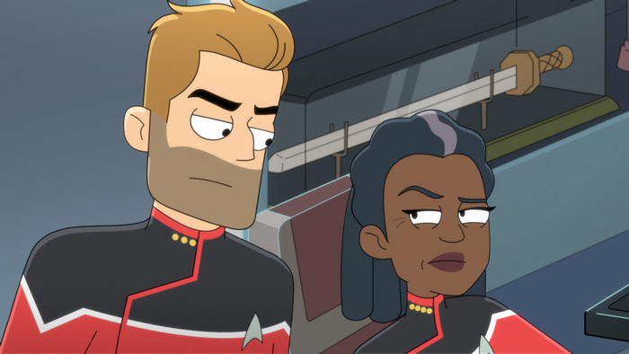 Carol Freeman and Ransom looking unimpressed in Star Trek