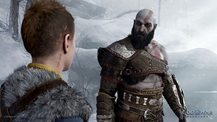 Kratos and Atreus in God Of War: Ragnarök 4K