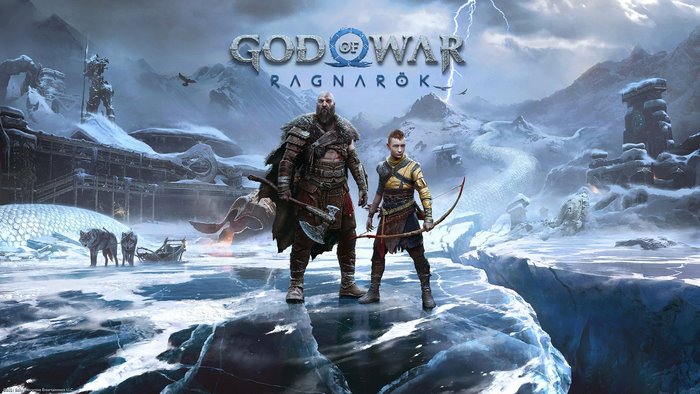 God of War: Ragnarok Kratos and Atreus in frozen realm