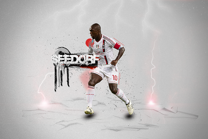 Clarence Seedorf A.C. Milan running lightning art