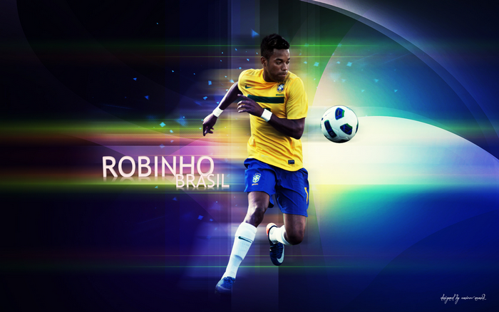 Robinho Brazil National Team Footballer Dribbling