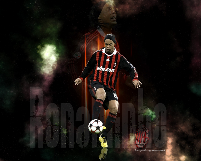 Ronaldinho in A.C. Milan Jersey