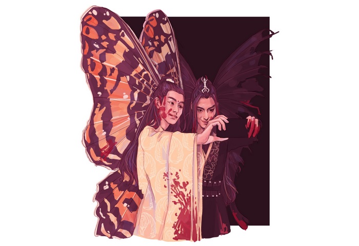 The Untamed Jin Guangyao Xue Yang bloody butterfly selfie