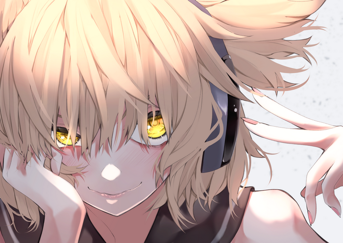 Toyosatomimi no Miko smirking with headphones