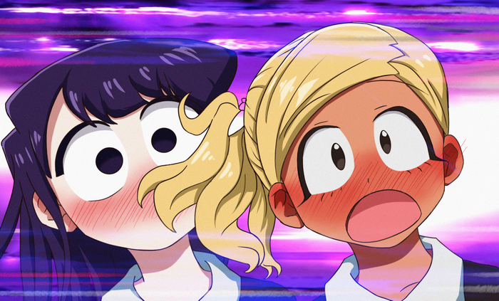 Blushing Komi Shouko and Rumiko Manbagi
