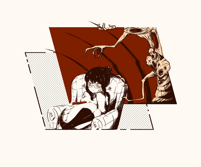 Miko Yotsuya calmly ignores the monster behind her
