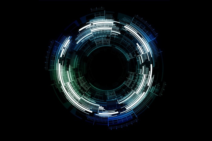 Glowing Abstract Technology Circle