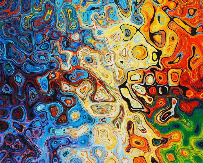 Colorful Abstract Organic Swirls Digital Art