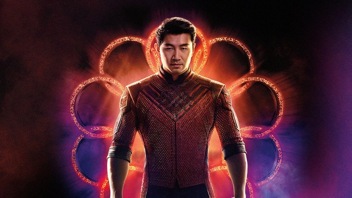 Simu Liu as Shang-Chi with glowing Ten Rings