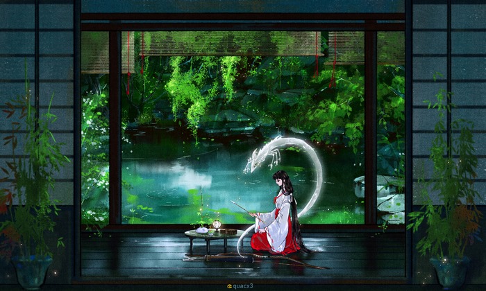 Kikyô and the Dragon in a Serene Garden