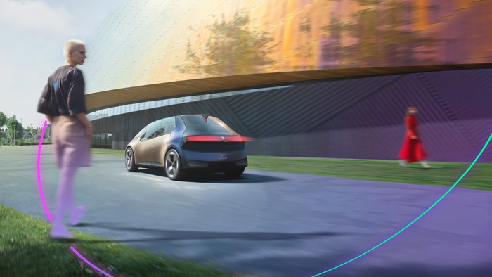 BMW I Vision Circular electric concept car in motion