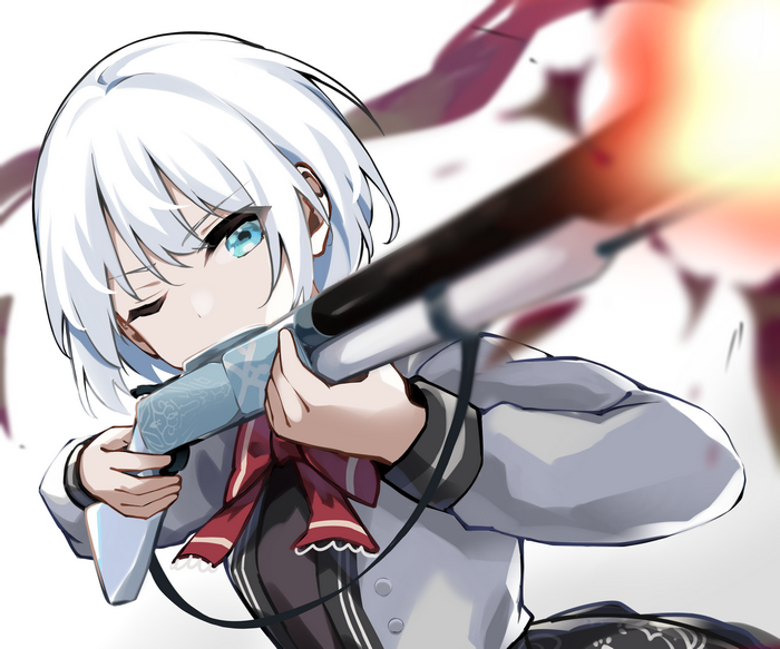 Siesta from The Detective Is Already Dead firing rifle