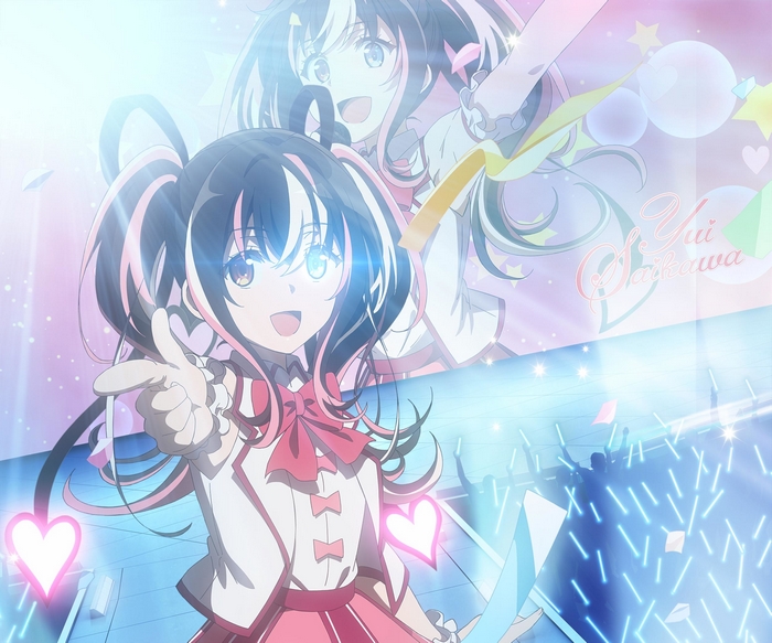 Saikawa Yui idol performance with bright lights and audience