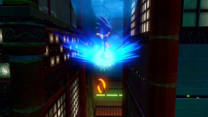 Sonic the Hedgehog unleashing a blue energy burst