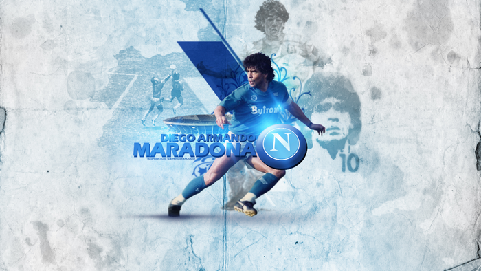 Diego Armando Maradona in S.S.C. Napoli Jersey