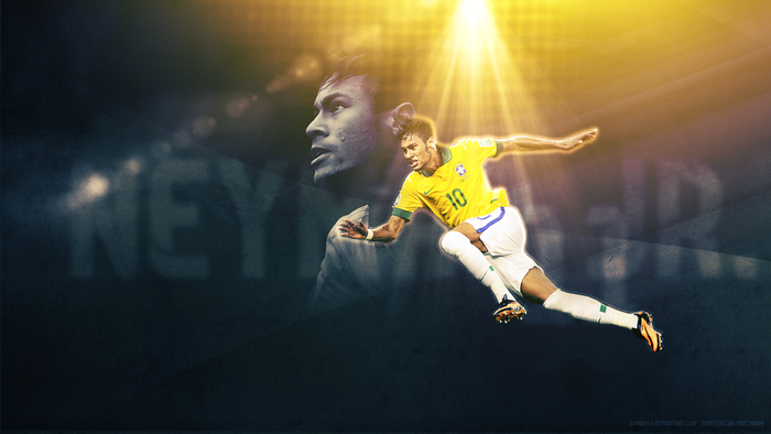 Dynamic Neymar Brazil Football Art