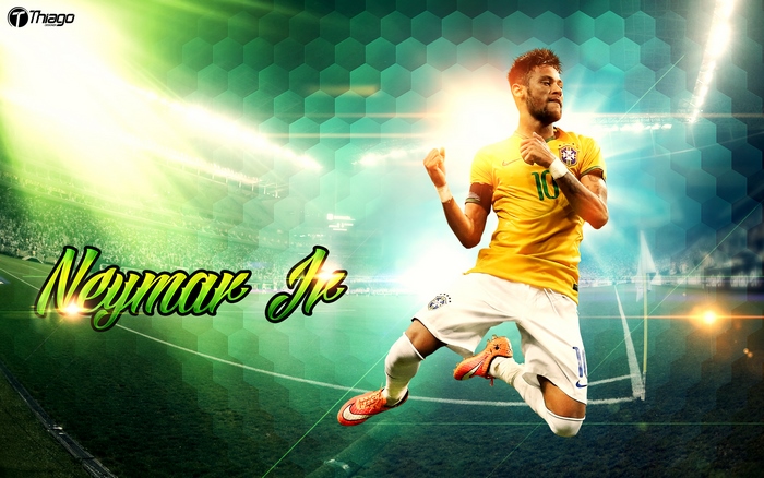 Neymar Jr. celebrates for Brazil National Football Team