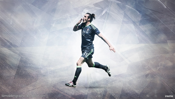 Gareth Bale celebrates in Wales National Team kit