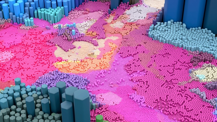 Abstract Pink Hexagon Landscape