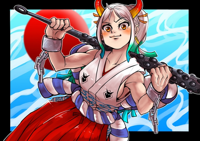 Yamato (One Piece) with Kanabo, Shackles, and Red Sun