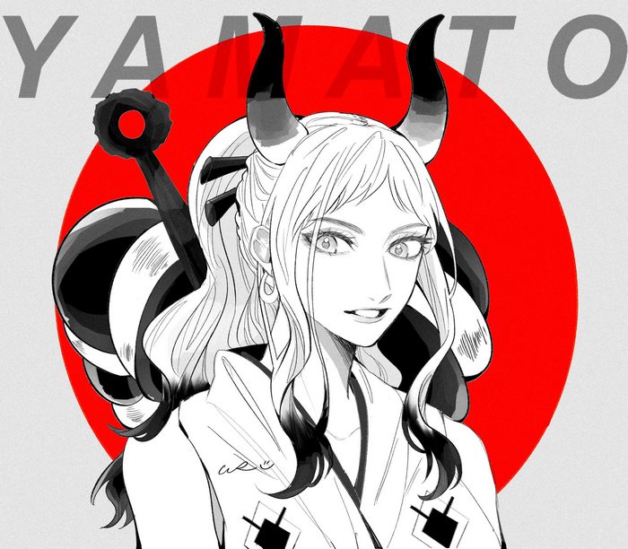 Yamato One Piece Monochrome with Red Sun