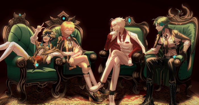 Genshin Impact Characters in Elegant Chairs