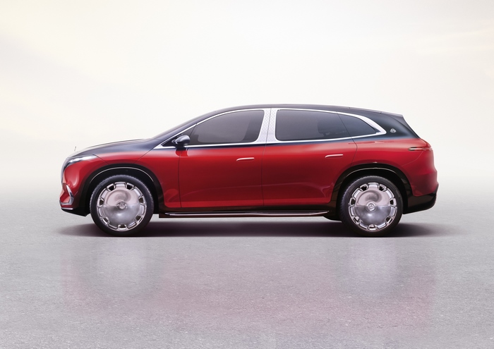Red and Black Mercedes-Maybach EQS SUV
