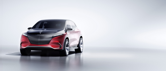 Red Mercedes-Maybach EQS Luxury SUV