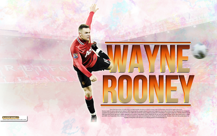 Wayne Rooney kicking ball for Manchester United